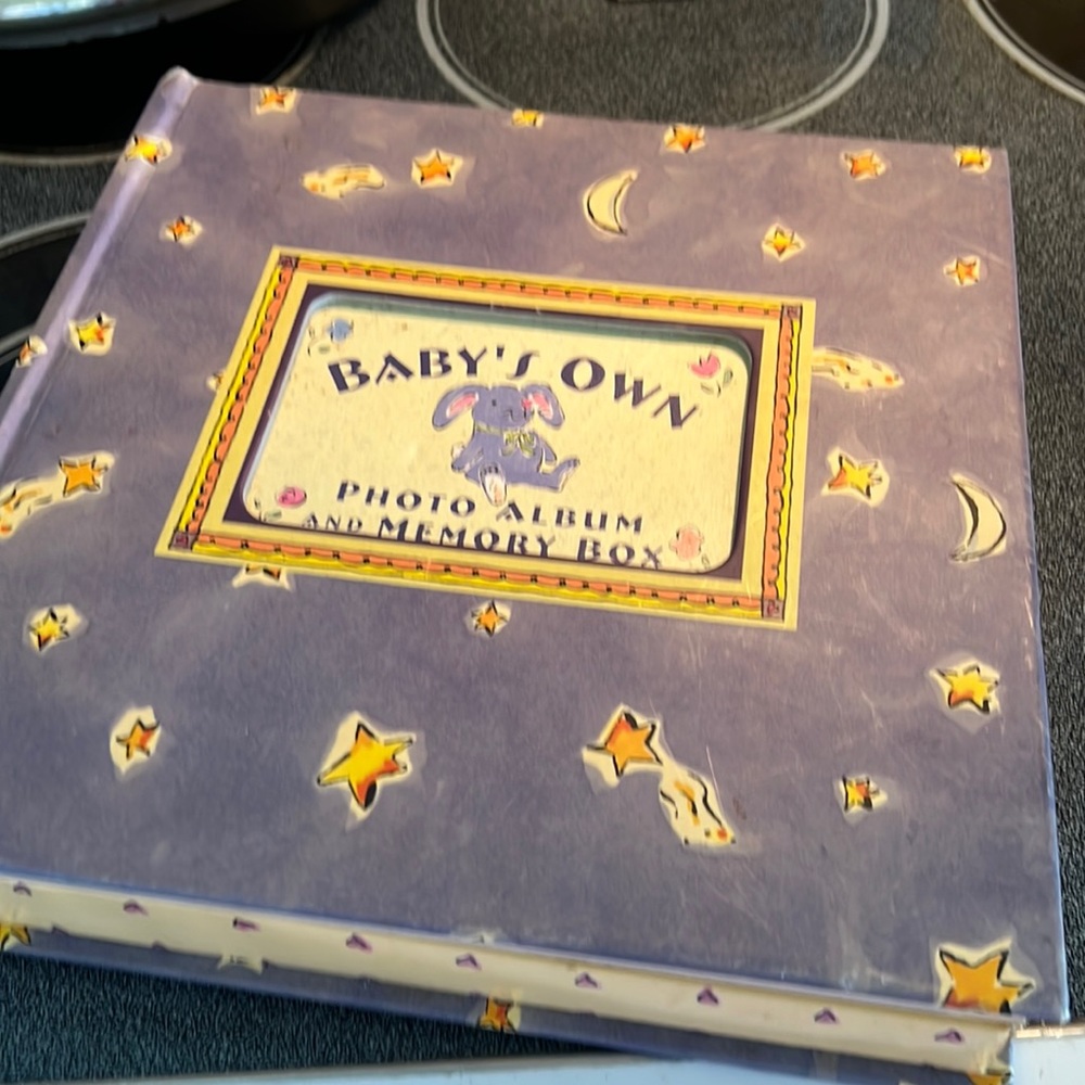 Babies own photo album and memory box to put treasures firsts memories photos